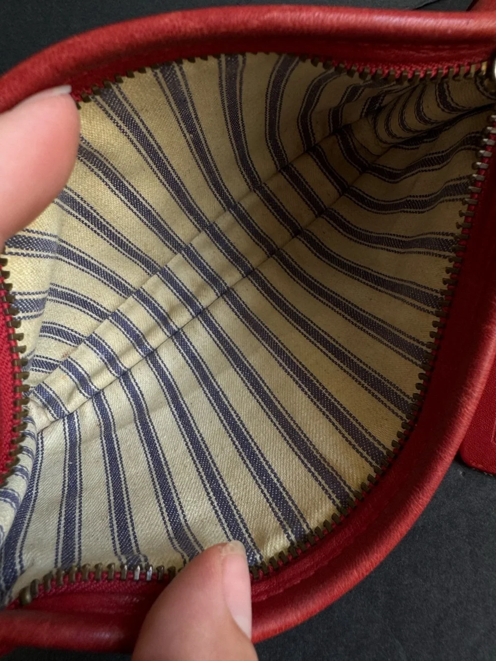 Vintage Coach Chunky Case Apple Red Leather #7165 Cosmetic Pouch Rare Clutch